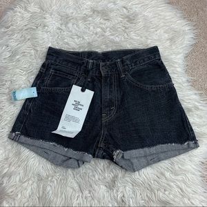 Vintage Levi’s Aritzia High Rise Cheeky Cut Off Black Jean Shorts